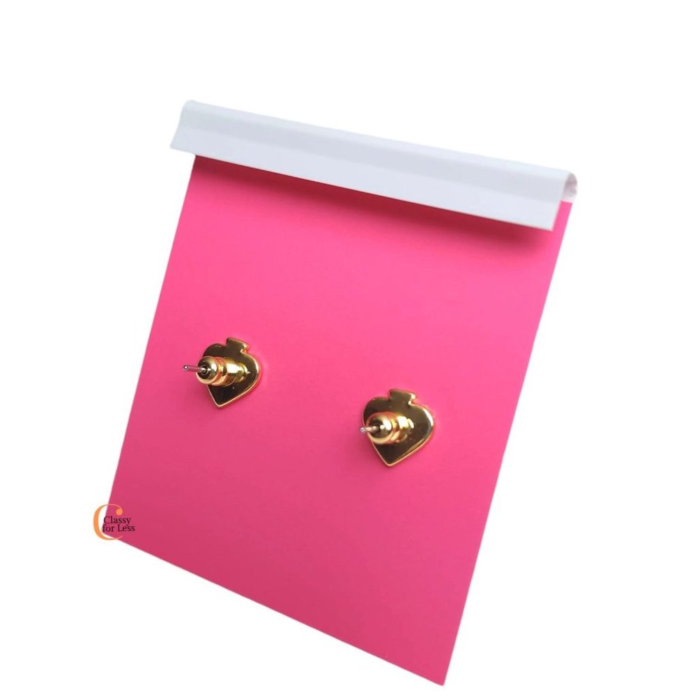 Kate Spade My Love Glitter Heart Stud Earrings - SILVER Awith Dust Bag - Picture 8 of 9